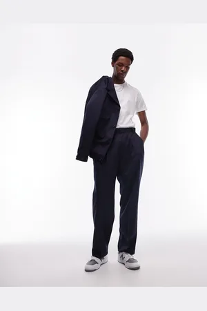 Topman Wide leg wool mix suit pants in