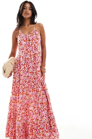 VILA Tiered maxi cami dress in floral print