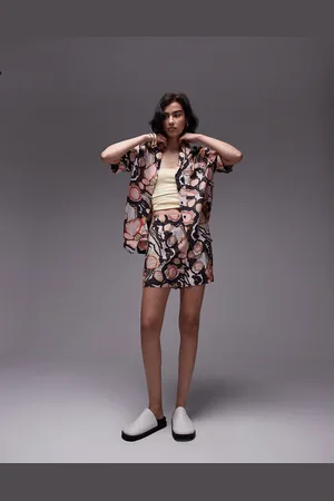 Topshop Soft crinkle resort print shirt in - part of a set