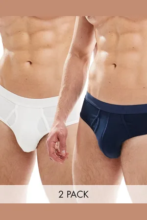 ASOS 2 pack briefs in navy and white