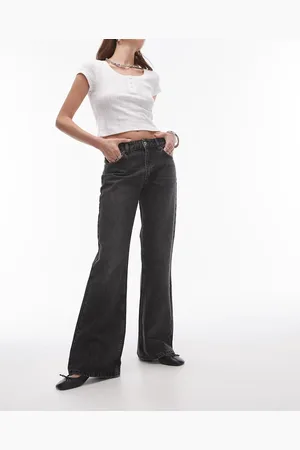 Topshop Mid rise 90s flare jeans in washed