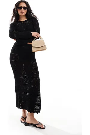 ASOS Crew neck sweater in mixed stitch with open back in - part of a set