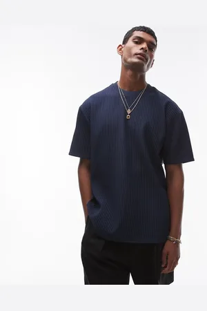 Topman Oversized fit plisse t-shirt in