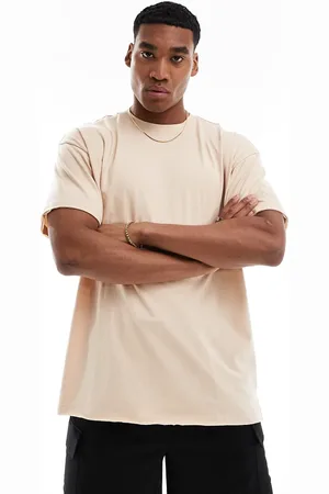 Threadbare Oversized heavyweight T-shirt in sand smoke
