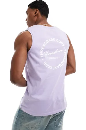 Threadbare Logo print tank top in lavender