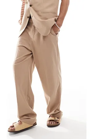 ASOS Smart wide leg pants in stone - part of a set