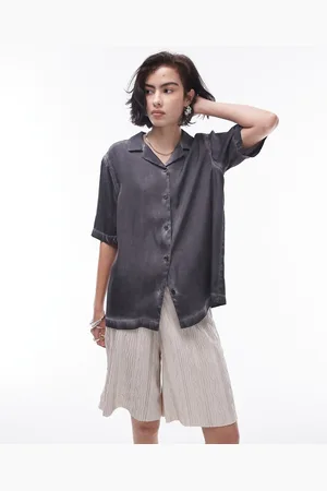 Topshop Short sleeve shirt in charcoal - part of a set