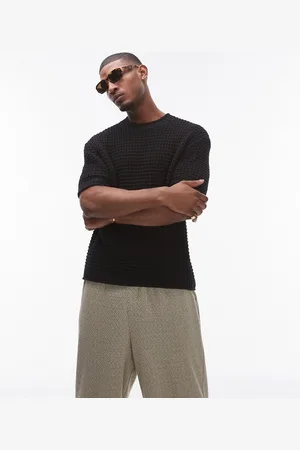 Topman Crochet knit t-shirt in
