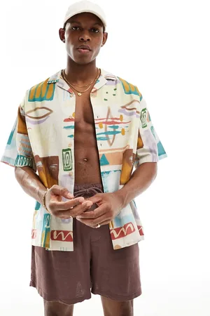 ASOS Oversized revere shirt with abstract print