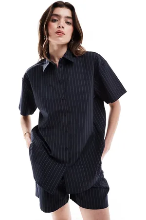 JDY Oversized boxy pinstripe shirt in - part of a set