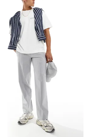 SELECTED Loose fit pleated pants in melange