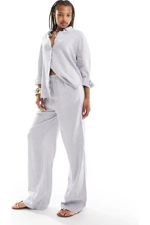 Cotton On Cotton On drawstring straight leg pants in linen mix