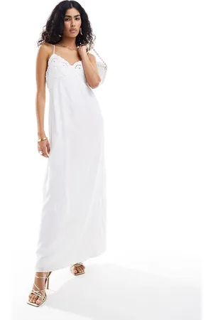 Pretty Lavish Textured maxi dress in cream