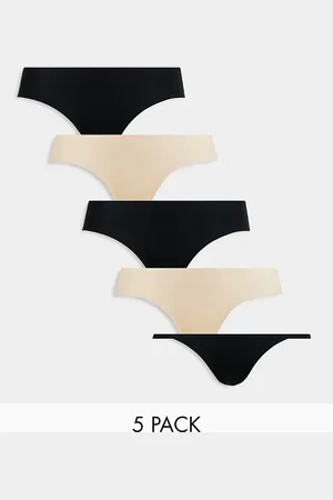 Cotton On Cotton On invisible bikini brief 5 pack in black frappe