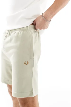 Fred Perry Peached sweatshirt fabric shorts in beige