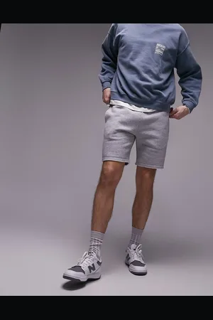 Topman Classic fit jersey shorts with raw hem in heather