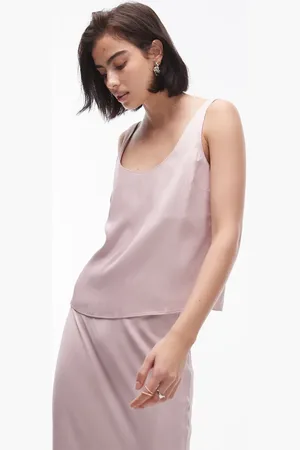 Topshop Scoop neck cami in rose - part of a set