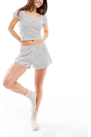 Cotton On Cotton On peached jersey pajama short in stripe