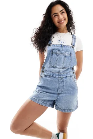 Cotton On Cotton On classic denim shortalls in vintage wash