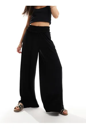 ASOS Shirred waist wide leg pants in
