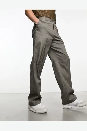 ASOS Wide leg wool mix smart pants in tweed