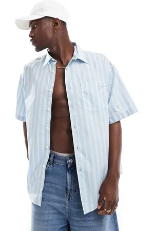 JACK & JONES Oversized short sleeved stripe shirt in light