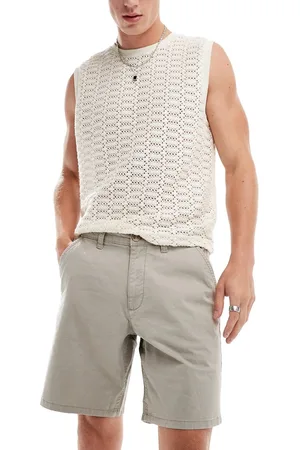 River Island Laundered chino shorts in light stone