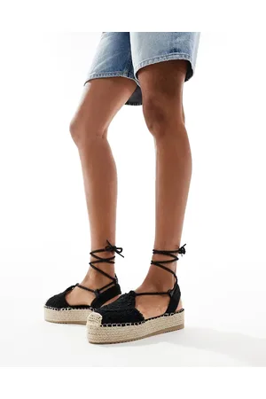Glamorous Crotchet flat espadrilles in
