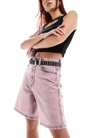 COLLUSION X002 bermuda shorts in acid wash