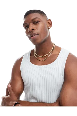 ASOS Muscle lightweight knit rib tank top in light