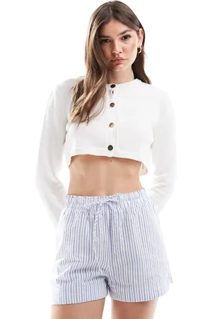 ASOS Cropped cardi with gold buttons in