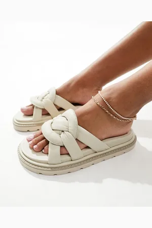 WALK LONDON Budapest padded sandals in off- leather