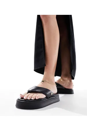 WALK LONDON Geneva Padded Toe Post Sandals In Leather
