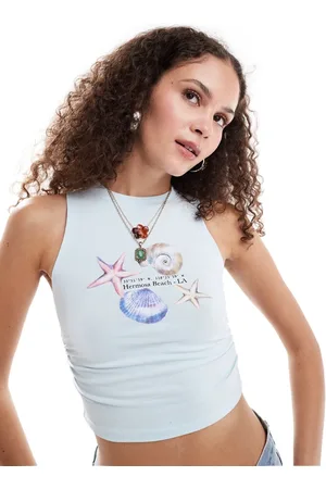 Bershka Shell print tank top in baby