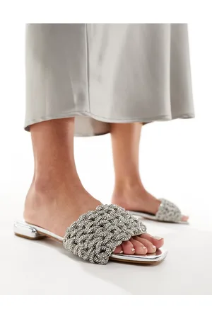 Simmi London Simmi London Paris super embellished slip on mule sandals in metallic