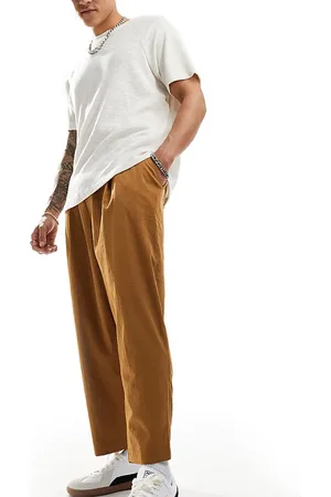 Reclaimed Relaxed wide leg pull on cropped pants in