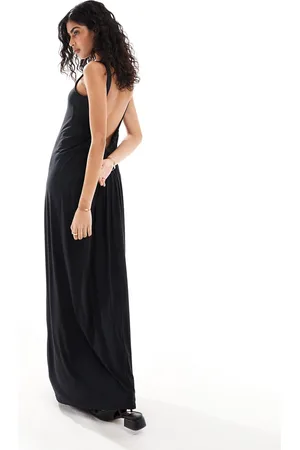 ASOS Ruched dropped back maxi dress in