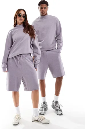 ASOS Unisex oversized sweatshirt in washed lilac - part of a set