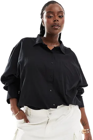 COLLUSION Plus oversized linen beach shirt in