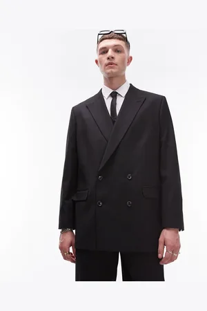 Topman Oversized wool suit jacket in