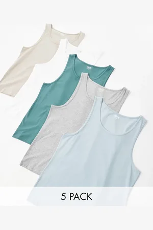 ASOS 5 pack muscle fit tank tops in multiple colors