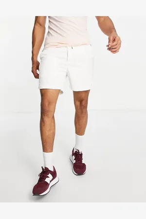 Ralph Lauren Player logo cord prepster chino shorts in off