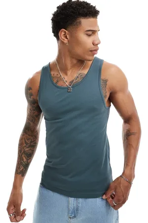 ASOS Muscle fit tank top in charcoal