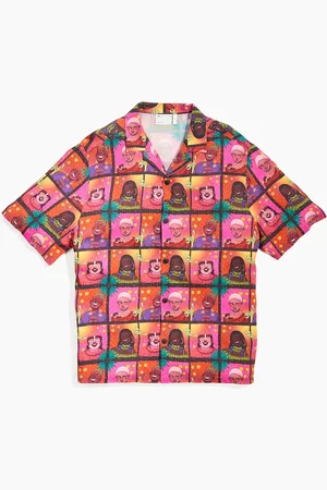 ASOS PRIDE genderless relaxed short sleeve revere shirt with print - part of a set
