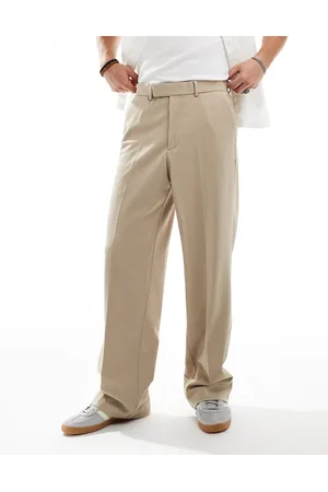 ASOS Smart wide leg pants in camel texture