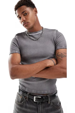 ASOS Cropped muscle t-shirt in washed rib
