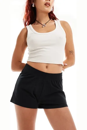 COLLUSION Low rise elastic waist sweatshirt fabric shorts in