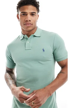 Ralph Lauren Icon logo slim fit pique polo in light