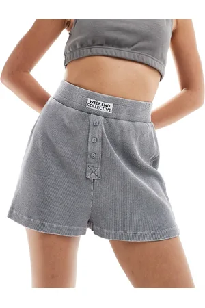 ASOS Waffle knit boxer shorts in acid wash