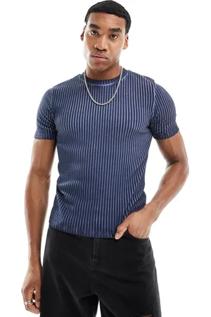 ASOS Cropped muscle t-shirt in oil washed rib
